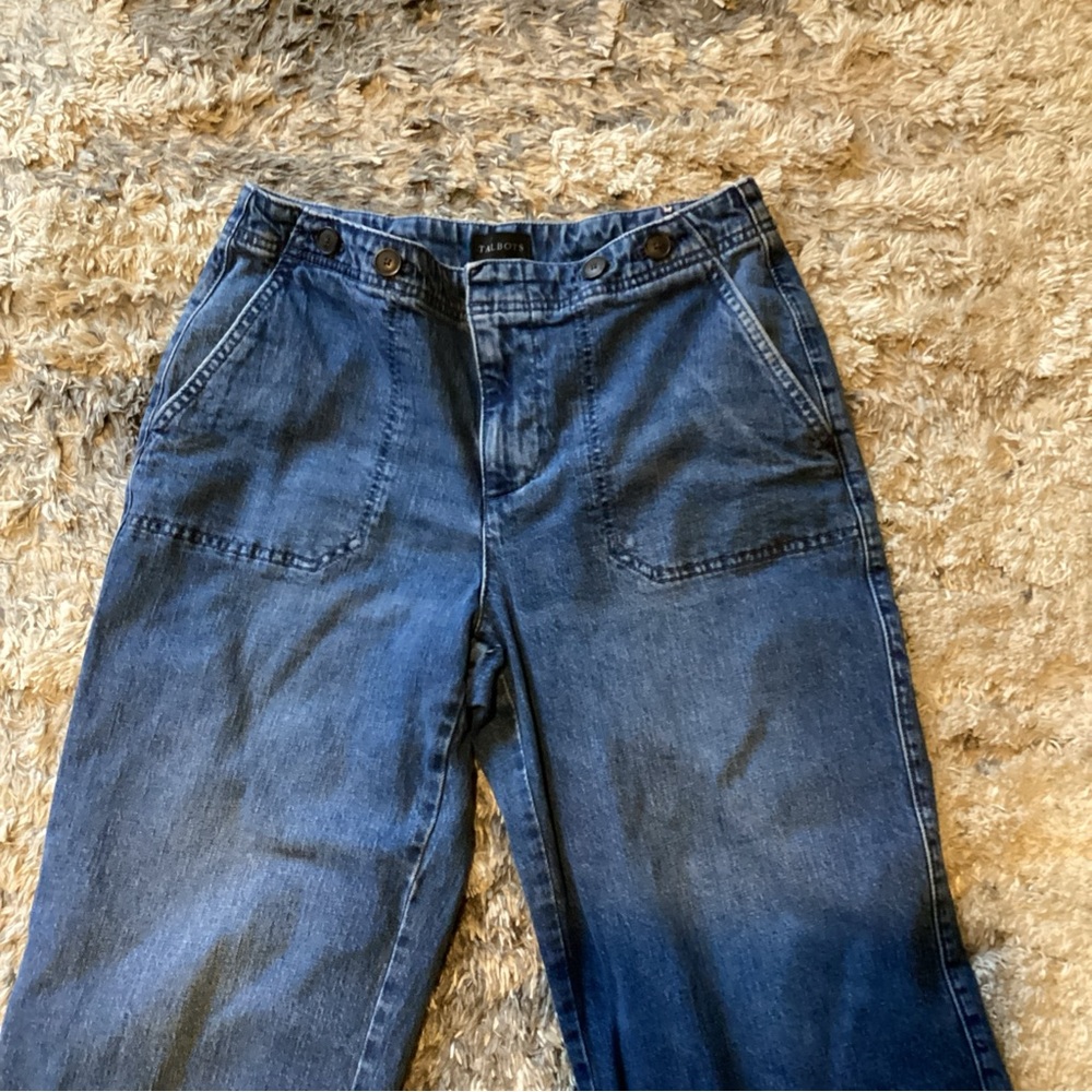 TALBOTS Wide Leg Crop Jeans Medium Wash Women’s 8P - Picture 2 of 8